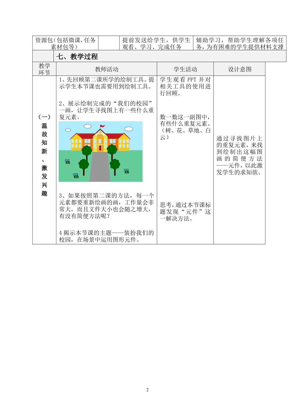 粤教版小学信息技术课时教案装扮我们的校园——在场景中运用图形元件-4《装扮我们的校园——在场景中运用图形元件》教学设计.doc_第2页