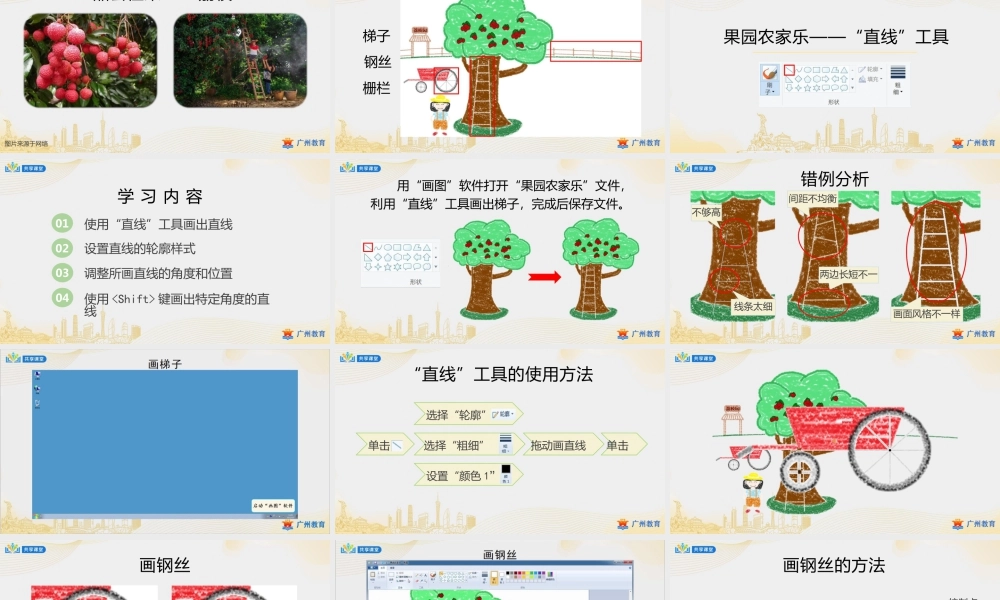 粤教版小学信息技术-第二单元第5课 果园农家乐——“直线”工具-课件.pptx