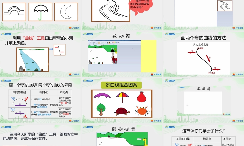 粤教版小学信息技术-第二单元第6课 野生动物园——“曲线”工具-课件.pptx