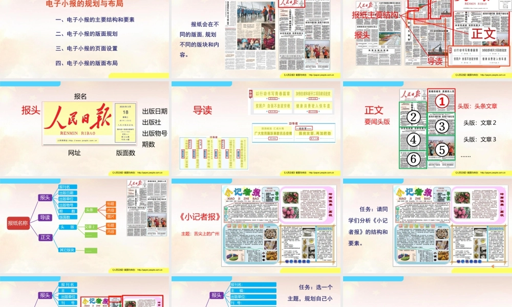 粤教版小学信息技术-第三单元 信息技术王国的小编辑我是小主编——电子小报的规划与布局-课件.pptx