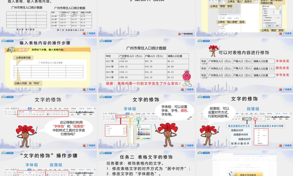 粤教版小学信息技术-第一单元第7课 直观小表格——表格的创建-课件.pptx