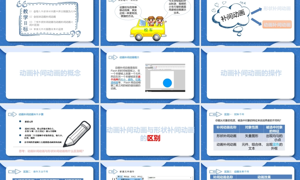 粤教版小学信息技术-去秋游——设置动画补间动画-第6课  去秋游——设置动画补间动画.pptx