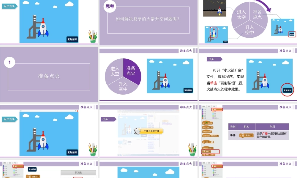 粤教版小学信息技术-全部课程小火箭升空—背景的切换及收发广播-课件.pptx