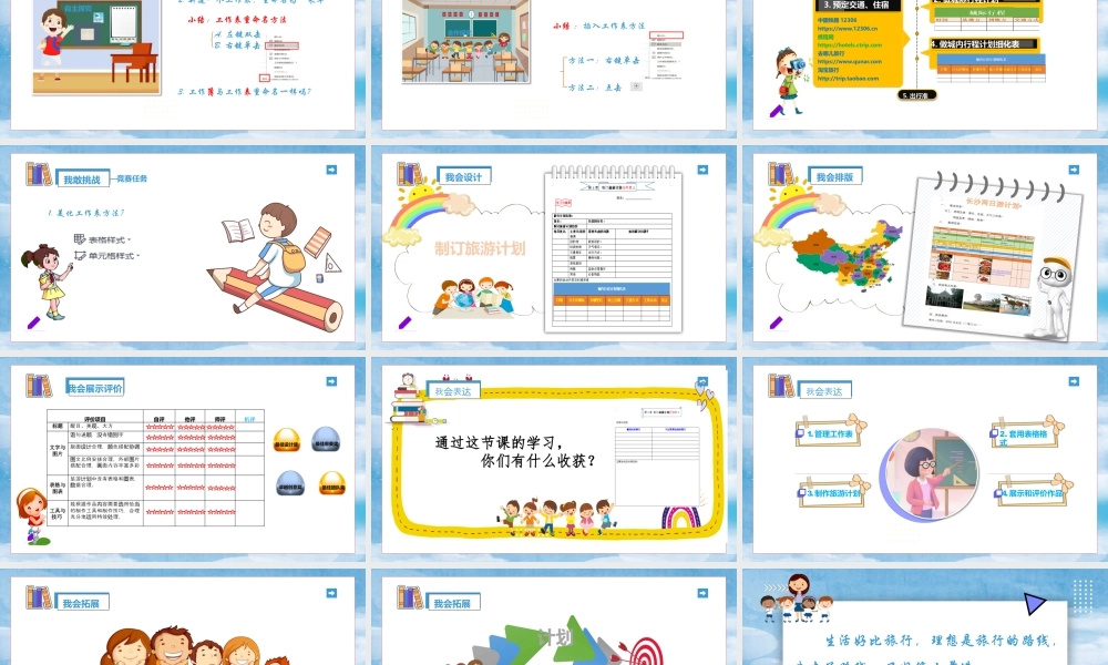 粤教版小学信息技术-信息技术：制订旅游计划-第五课 制订旅游计划（课件）.pptx