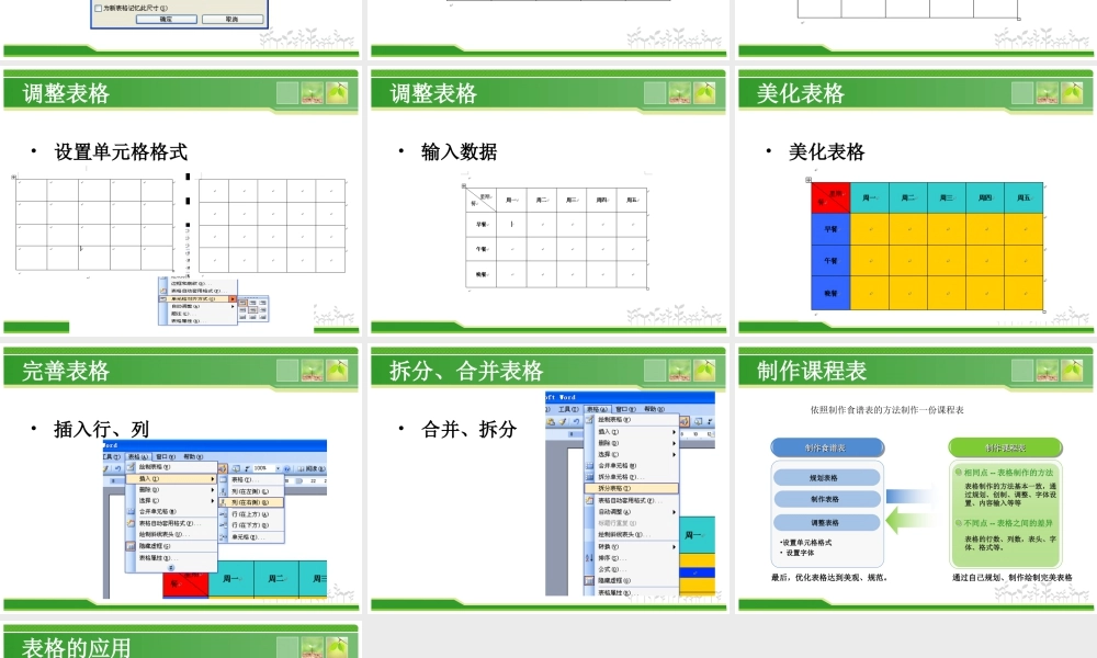 泰山版小学信息技术课件-《制作一周食谱表》教学课件2.ppt