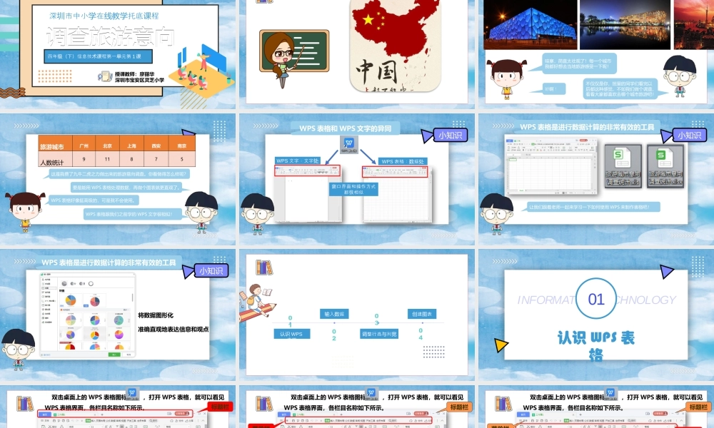 小学信息技术：调查旅游意向-四（下）第1单元第1课《调查旅游意向》PPT.pptx