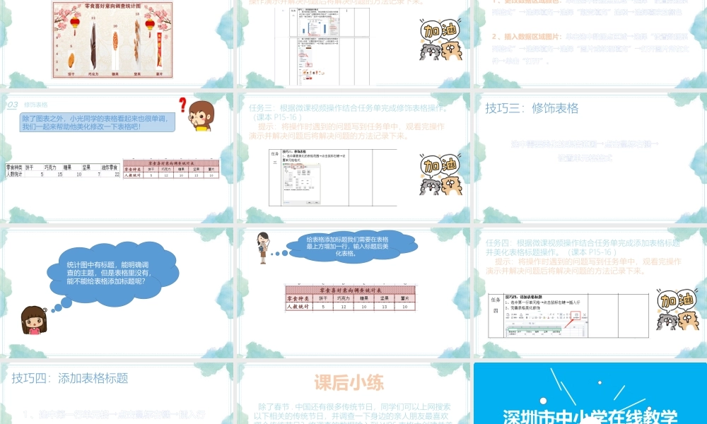 小学信息技术：美化调查图表-第二课 美化调查表格课件.pptx