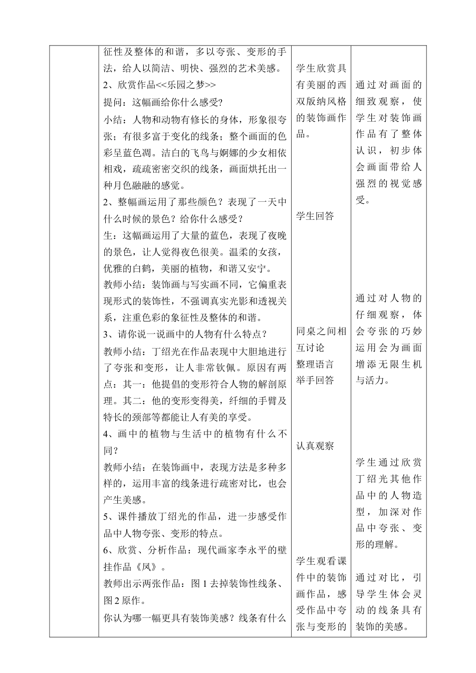 人美版美术六年级下册课时教案-第4课《装饰画》教案（表格式）.doc_第2页