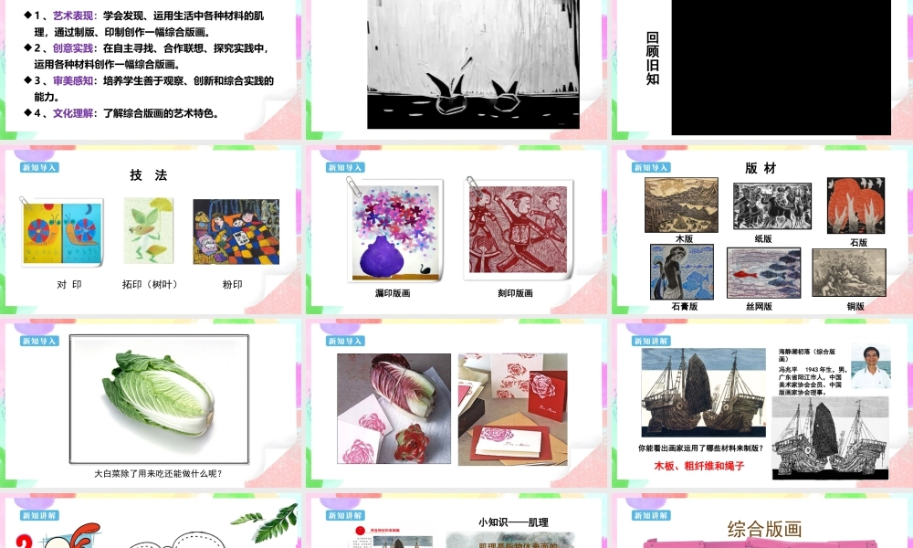 人美版美术六年级下册课件-【新课标】第7课《用各种材料来制版》课件.pptx