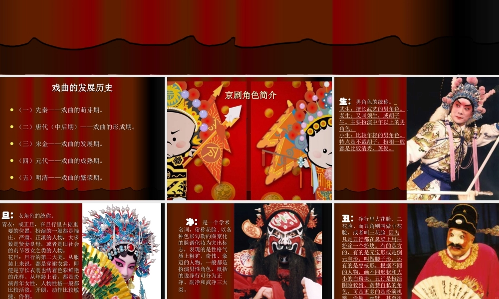 人美版美术六年级下册课件-戏曲小知识.ppt