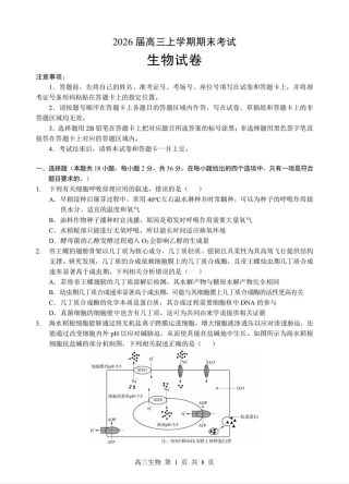 2026年湖北省部分重点中学高三第二次联考生物试卷及答案.pdf