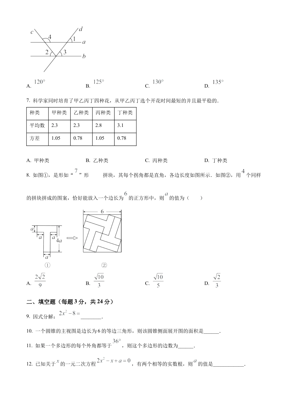 2025年江苏省苏州市景城学校九年级数学二模试卷（含答案解析）.docx_第2页