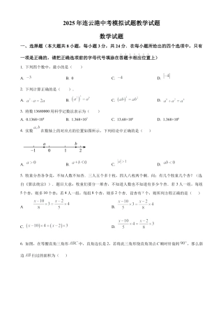 2025年江苏省连云港市新海初级中学中考数学一模试卷（含答案解析）.docx