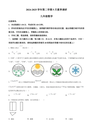 2025年江苏省苏州工业园区星汇学校中考数学二模试卷（含答案解析）.docx