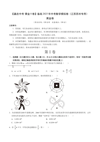 2025年中考模拟试卷（江苏苏州专用）（含解析）.docx