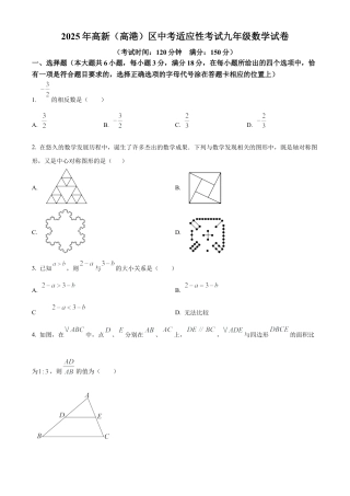 2025年江苏省泰州市高新（高港）区 中考二模数学试卷 （含答案解析）.docx