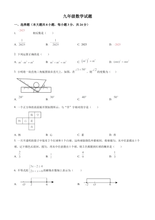 2025年江苏省宿迁市泗洪县中考一模数学试卷（含答案解析）.docx
