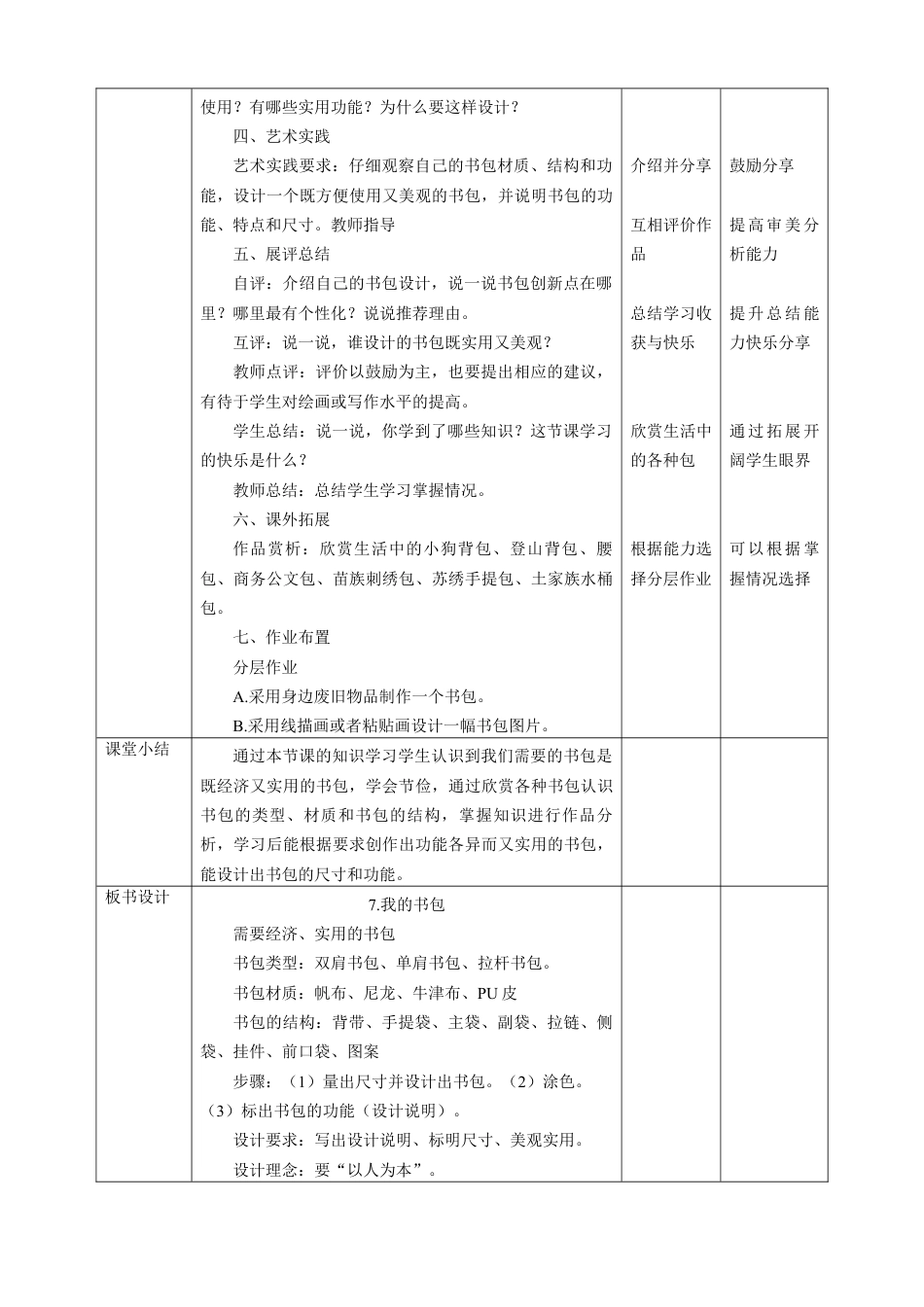 人美版小学五年级下册美术教案-第7课 我的书包 教案.doc_第3页