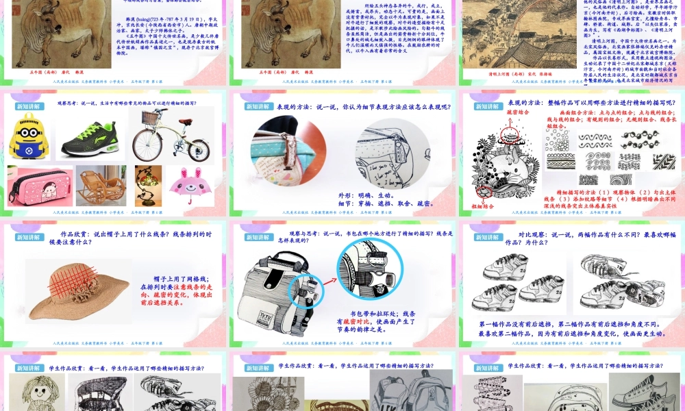 新课标 人美版美术五年级下册第六课 精细的描写 课件.ppt