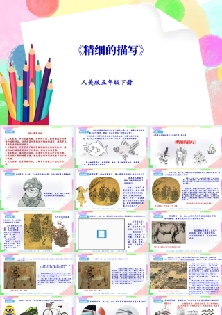 新课标 人美版美术五年级下册第六课 精细的描写 课件.ppt