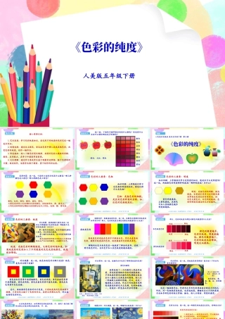 新课标 人美版美术五年级下册  第三课 色彩的纯度 课件.ppt