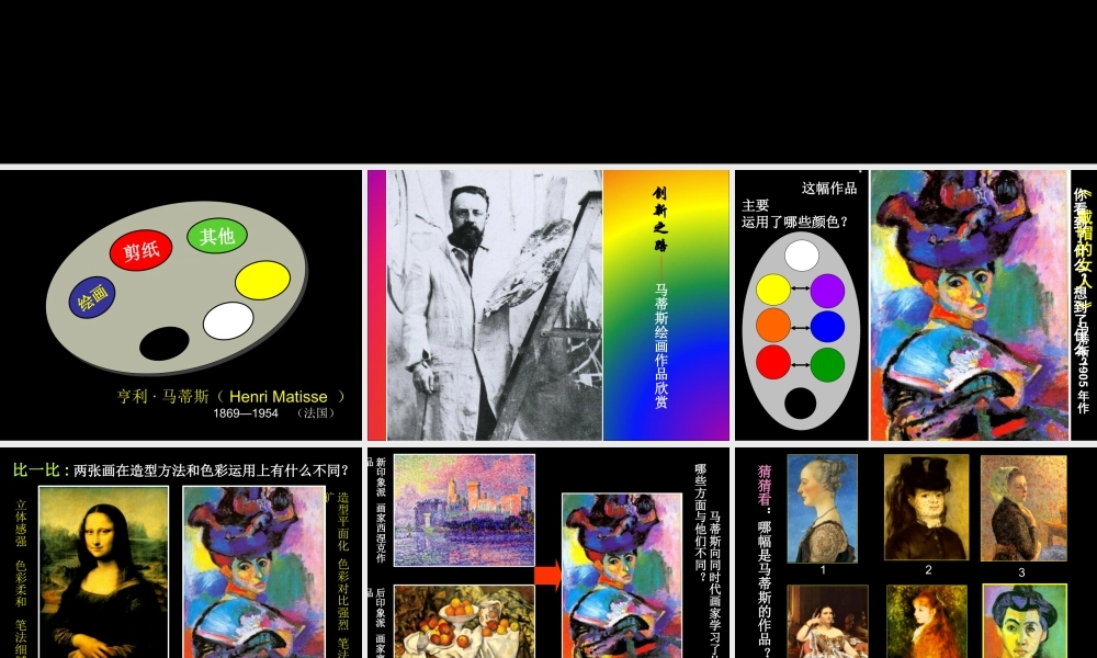 人美版小学五年级下册美术课件-第2课20世纪的艺术大师——马蒂斯.ppt