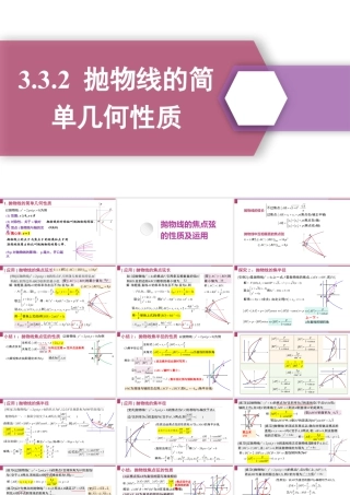 新人教版高中数学选择必修第一册同步PPT课件-3.3.2 抛物线的简单几何性质.pptx