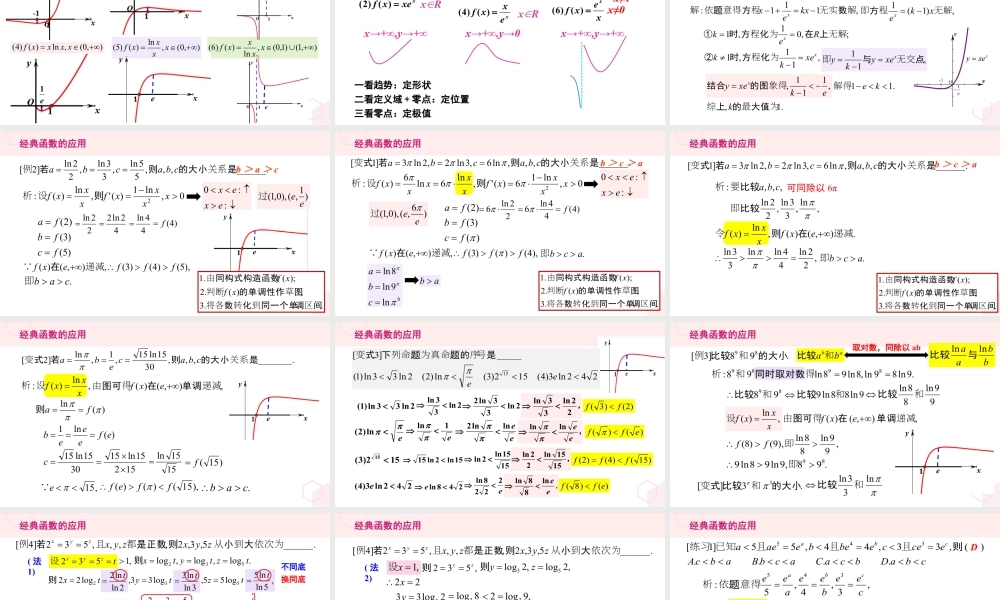 新人教版高中数学选择必修第二册同步PPT课件-微专题05 函数在比较大小中的应用.pptx