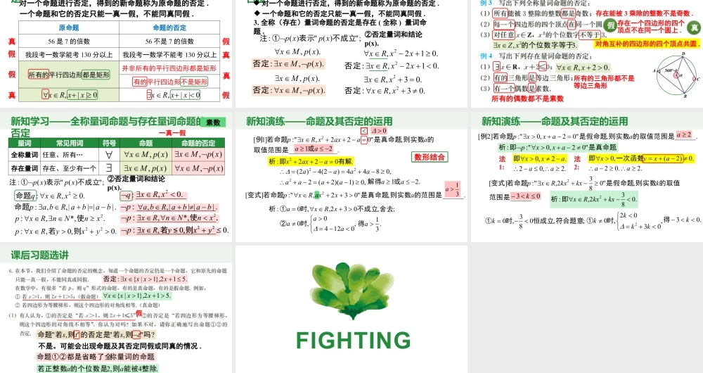 新人教版高中数学必修一全套优质同步ppt课件-1.5.2 全称量词命题与存在量词命题的否定.pptx