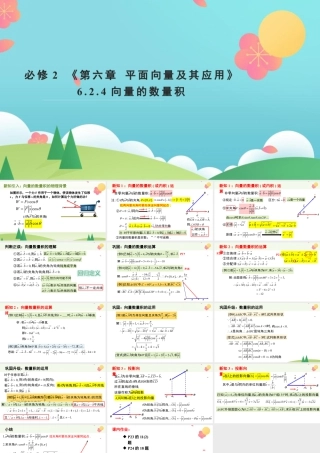 新人教版高中数学必修二全套优质同步ppt课件-6.2.4 向量的数量积(2个课时).pptx
