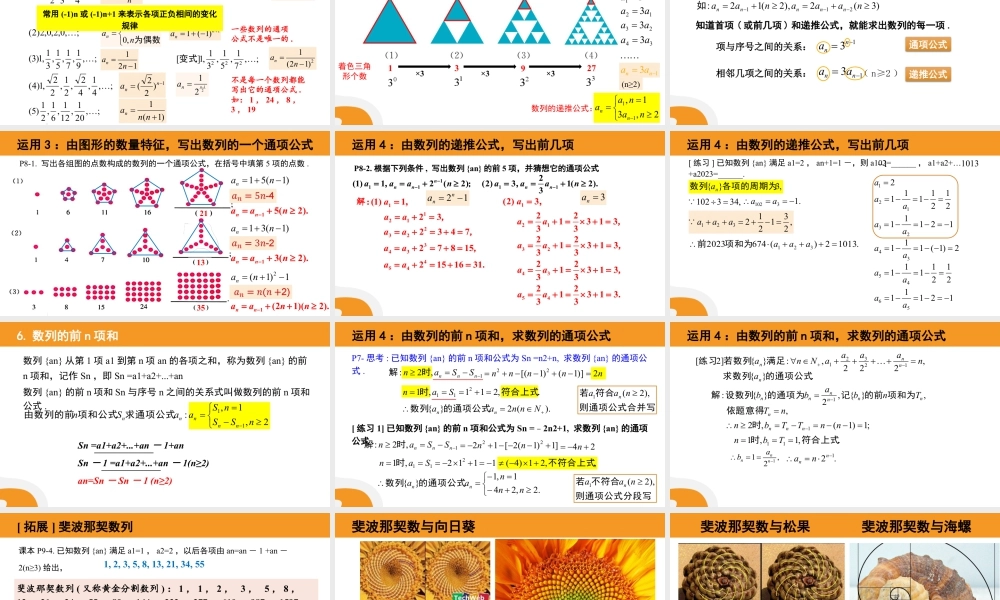 新人教版高中数学选择必修第二册同步PPT课件-4.1 数列的概念.pptx