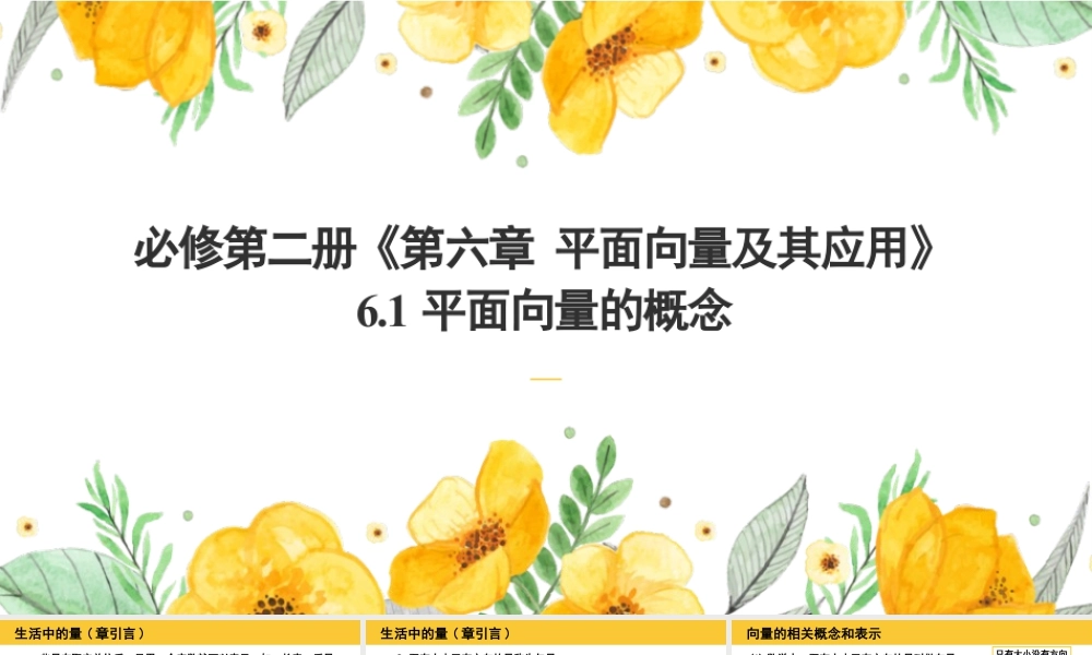 新人教版高中数学必修二全套优质同步ppt课件-6.1 平面向量的概念.pptx
