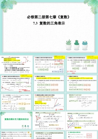 新人教版高中数学必修二全套优质同步ppt课件-7.3 复数的三角表示.pptx