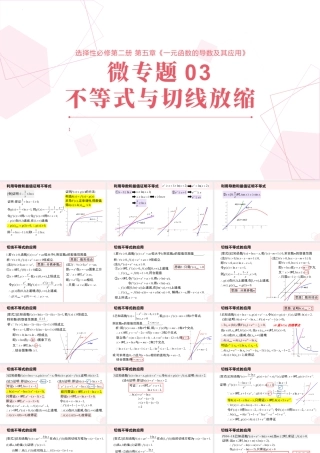 新人教版高中数学选择必修第二册同步PPT课件-微专题03 不等式与切线放缩的应用.pptx