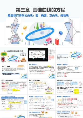 新人教版高中数学选择必修第一册同步PPT课件-3.1.1 椭圆及其标准方程（含3课时）.pptx