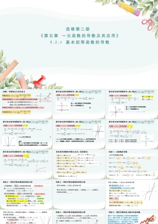 新人教版高中数学选择必修第二册同步PPT课件-5.2.1 基本初等函数的导数.pptx