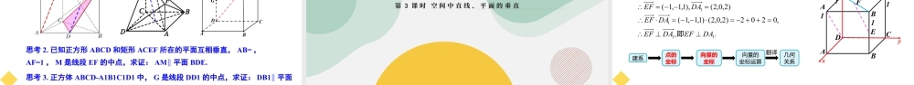 新人教版高中数学选择必修第一册同步PPT课件-1.4.1 用空间向量研究直线、平面的位置关系（含3课时）.pptx