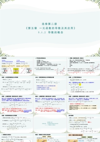 新人教版高中数学选择必修第二册同步PPT课件-5.1.2 导数的概念及其几何意义.pptx