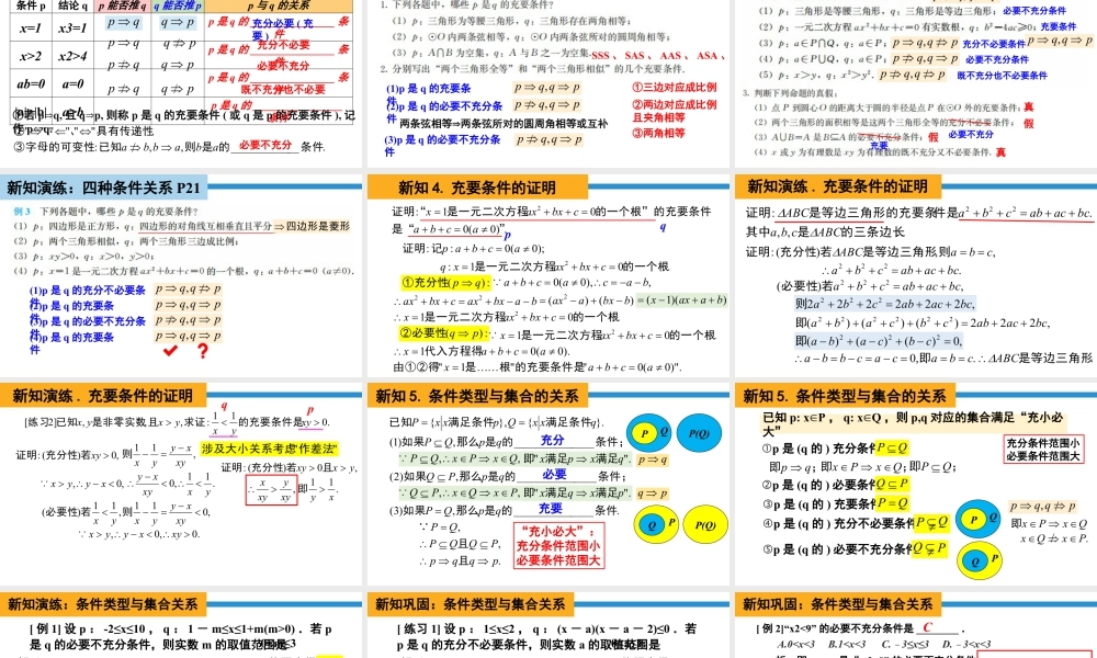 新人教版高中数学必修一全套优质同步ppt课件-1.4.2 充要条件.pptx