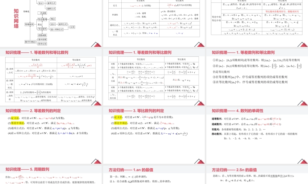 新人教版高中数学选择必修第二册同步PPT课件-第四章 数列（章末小结）.pptx
