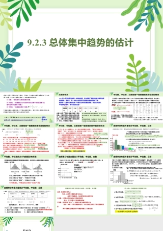 新人教版高中数学必修二全套优质同步ppt课件-9.2.3 总体集中趋势的估计.pptx