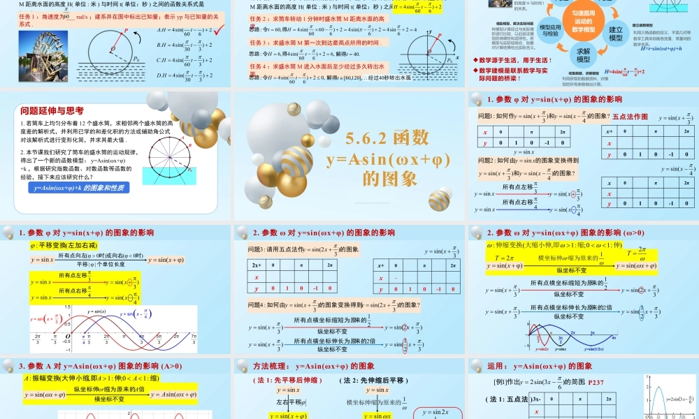 新人教版高中数学必修一全套优质同步ppt课件-5.6 函数y=Asin(ωx+φ)(含2课时).pptx
