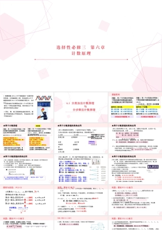 新人教版高中数学选择必修第三册同步PPT课件-6.1 分类加法计数原理与分步乘法计数原理.pptx