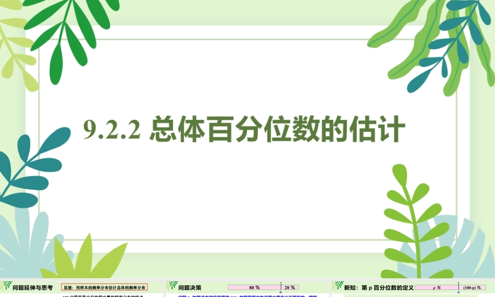 新人教版高中数学必修二全套优质同步ppt课件-9.2.2 总体百分位数的估计.pptx