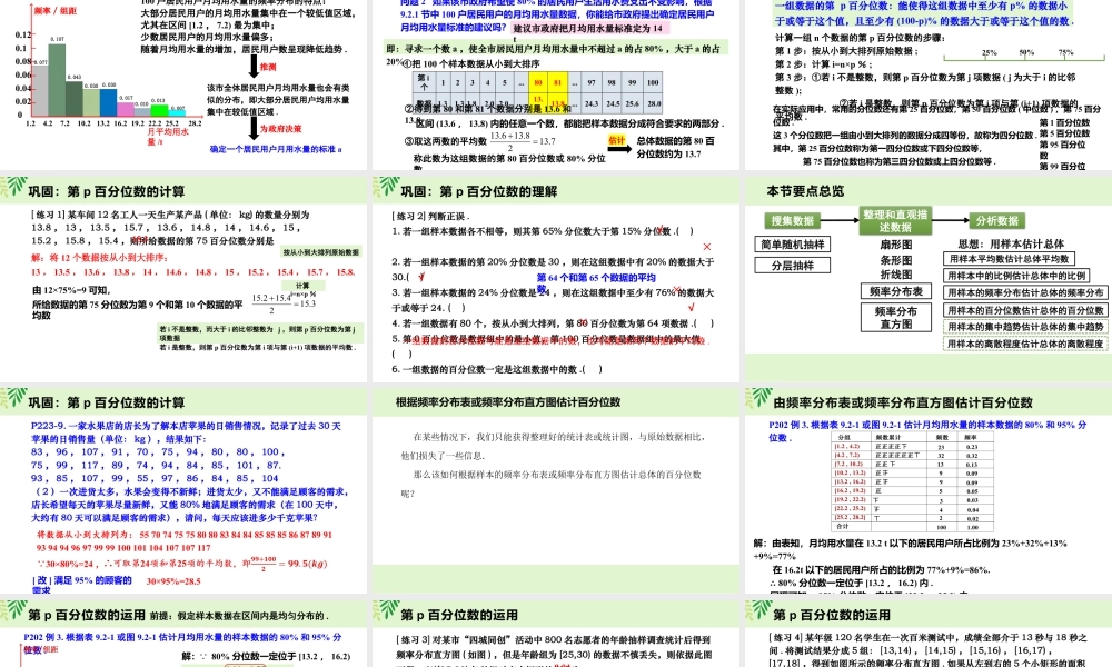 新人教版高中数学必修二全套优质同步ppt课件-9.2.2 总体百分位数的估计.pptx