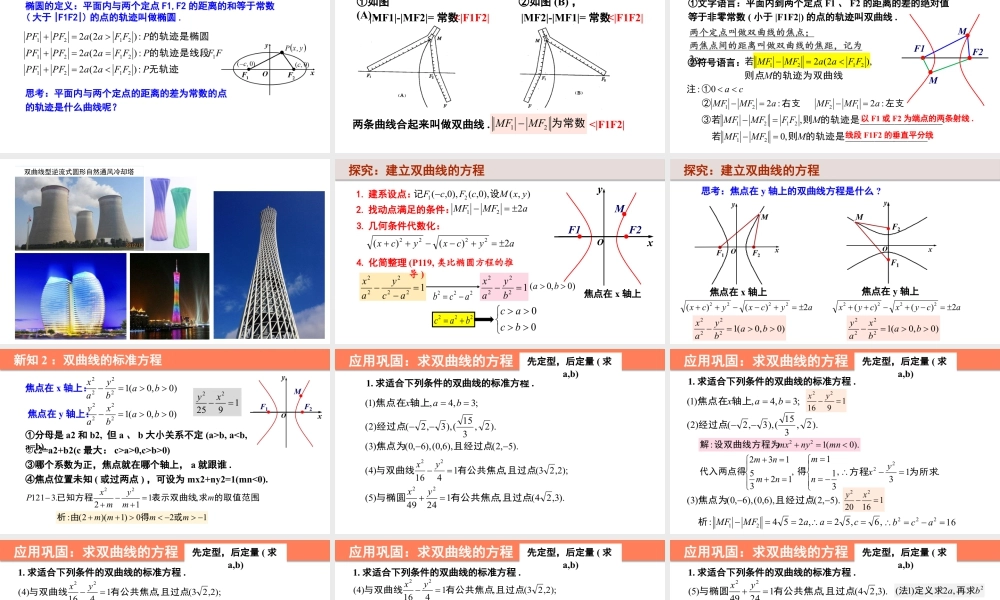 新人教版高中数学选择必修第一册同步PPT课件-3.2.1 双曲线及其标准方程.pptx