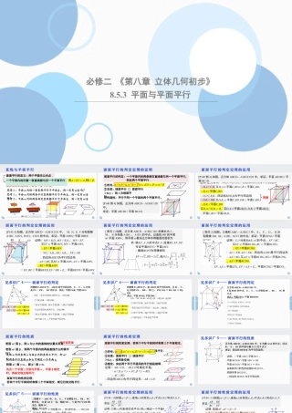 新人教版高中数学必修二全套优质同步ppt课件-8.5.3 平面与平面平行.pptx