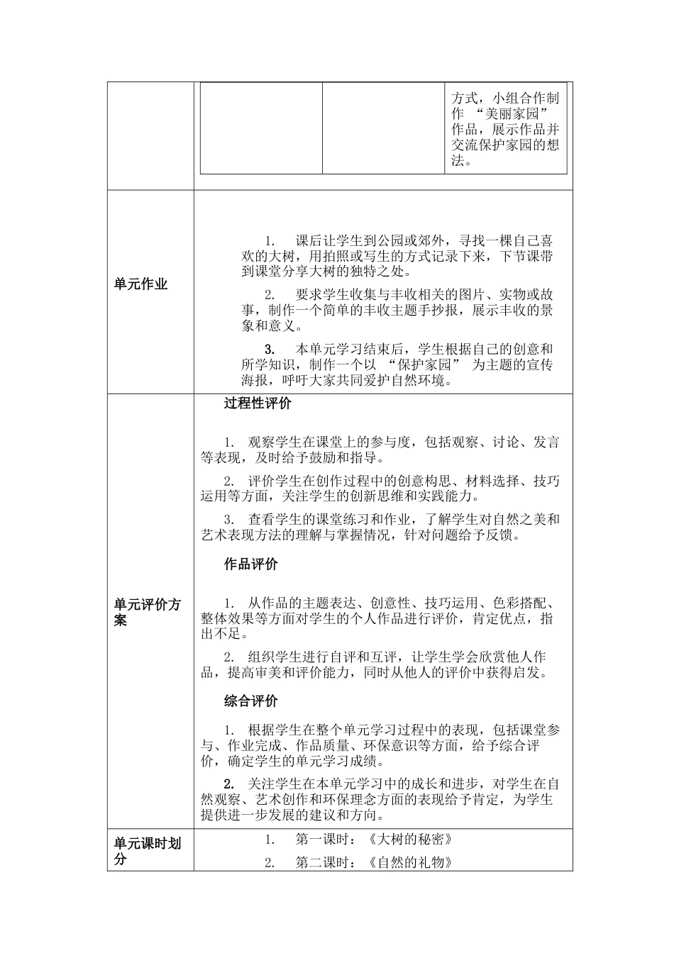 新人美一年级下 第五单元 大单元教学设计.docx_第3页