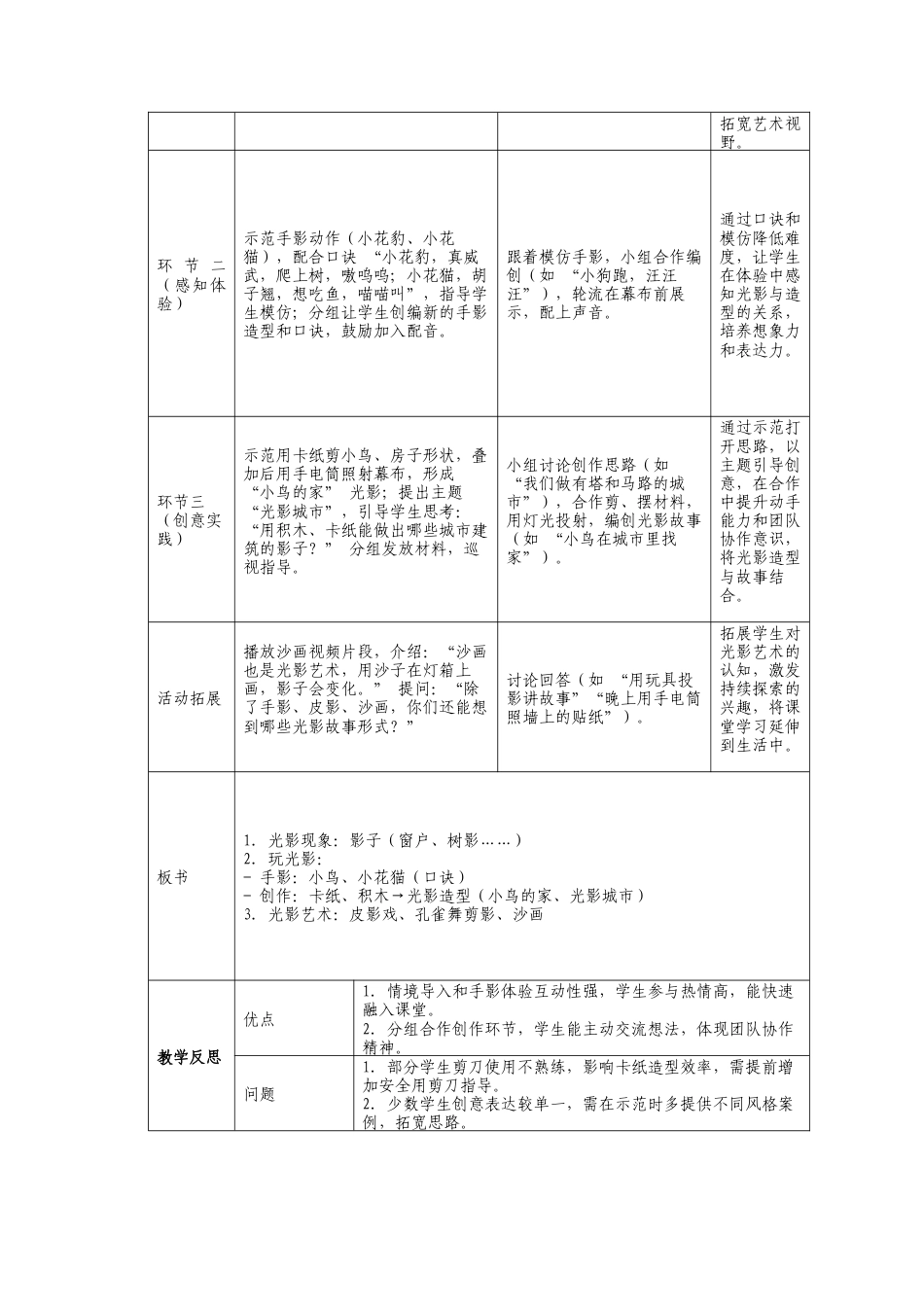 人美版小学美术二年级上册课时教案-6-2《光影的游戏》教学设计.doc_第2页
