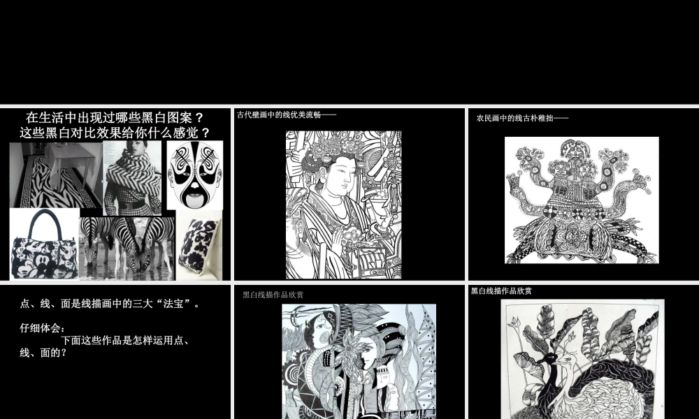 《线描画中的黑白对比》课件-人美版小学六年级上册.ppt